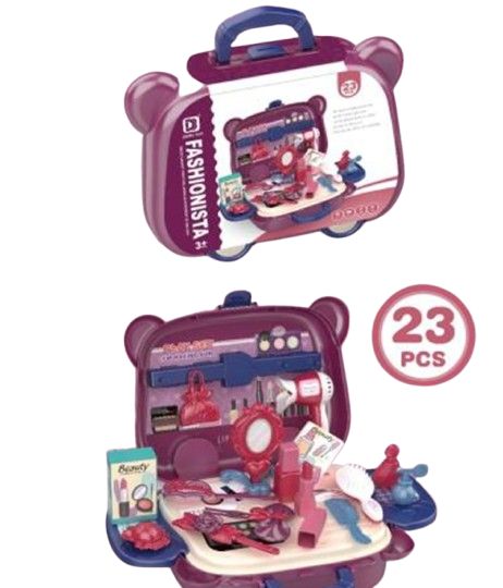 ست کیف آرایشی اسباب‌بازی دخترانه طرح Fashionista مدل ۲۳ تکه